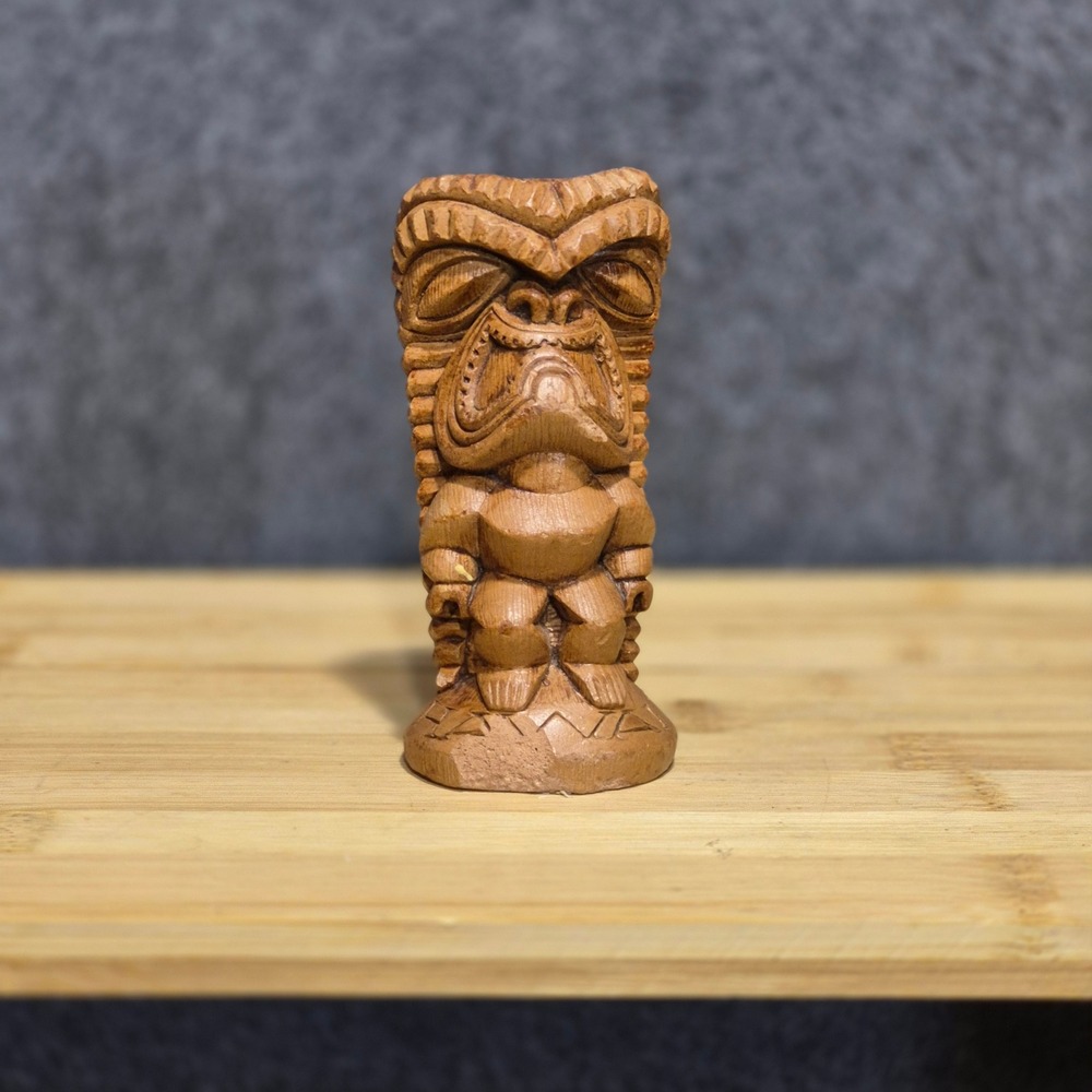 Vtg Coco Joe's Hawaiian Lucky Tiki Figure Collectible Tribal Wooden Kitschy